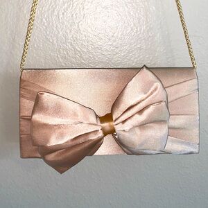 Evening bag Bow Clutch Champagne purse beautiful women’s vintage